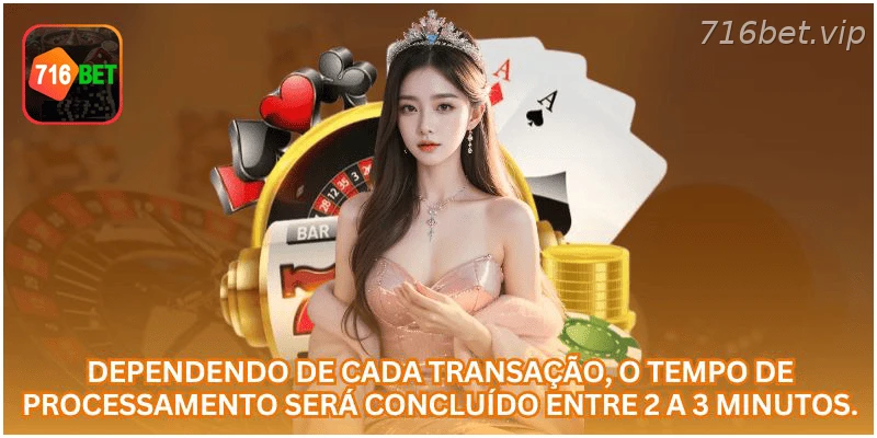 Tempo de processamento pode variar conforme a transação.
